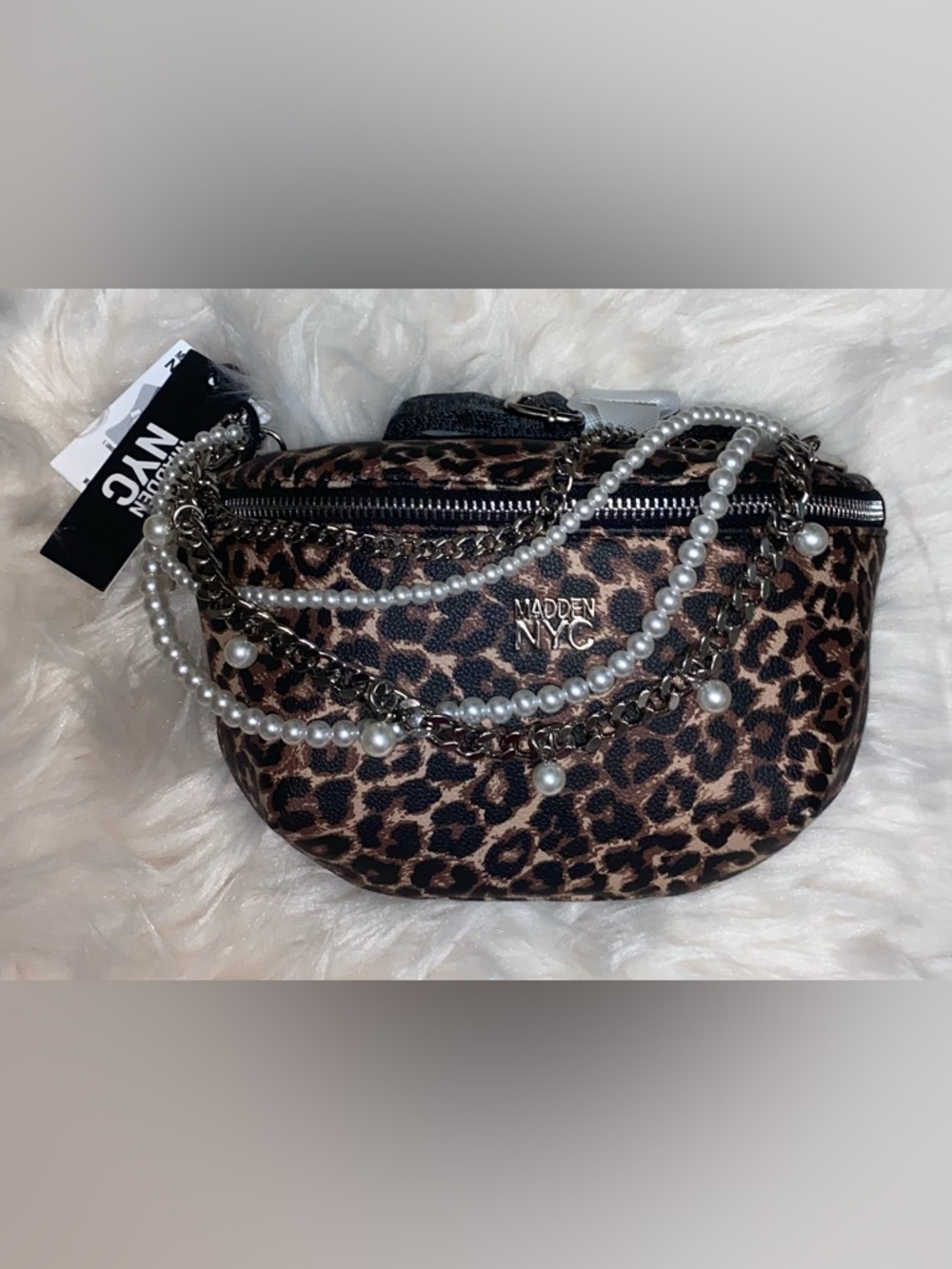 Madden Girl Leopard Print Faux Leather Convertible Crossbody BeltBag